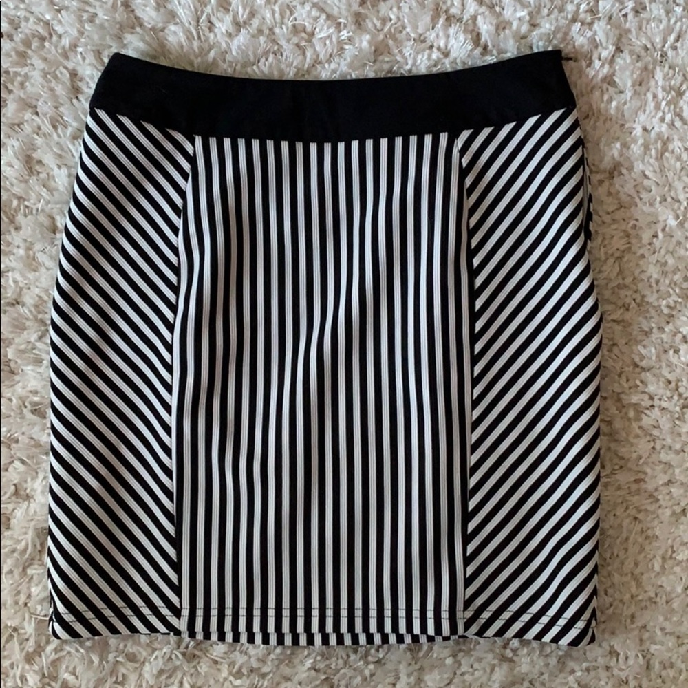 Black and white short skirt
